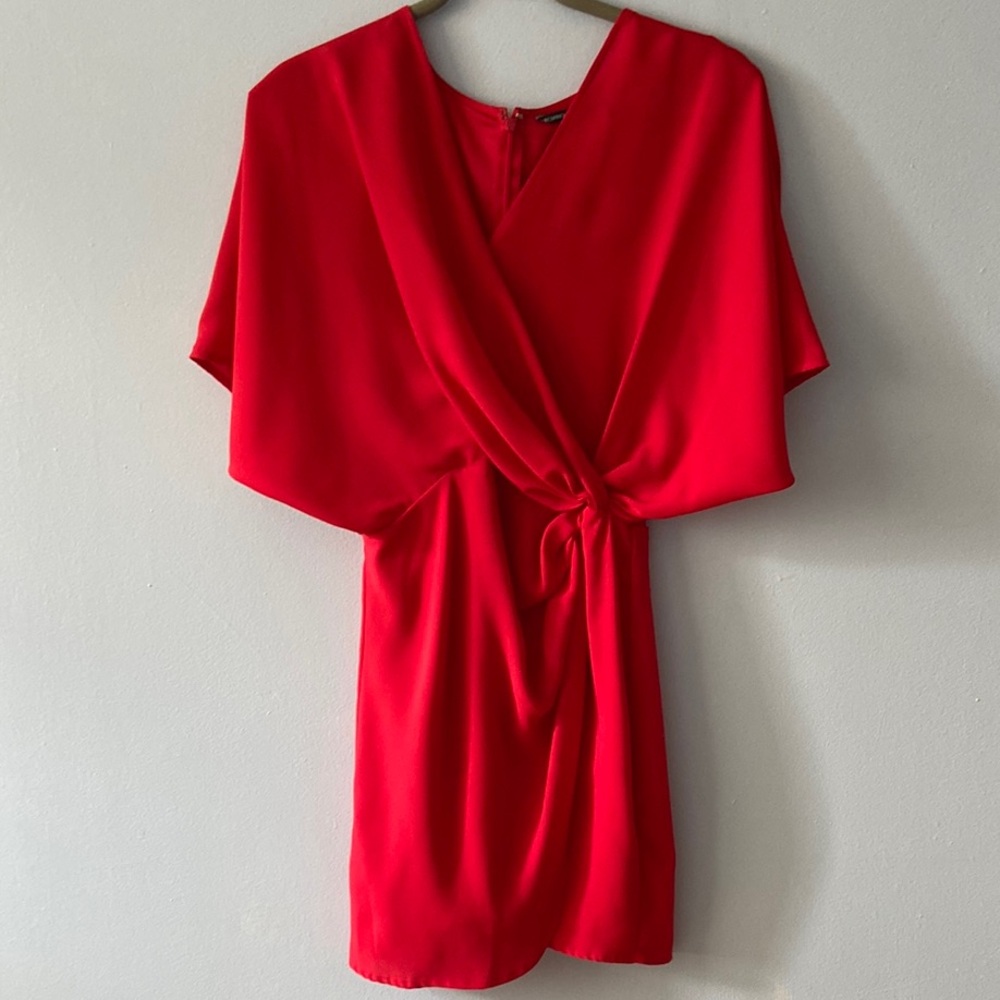 Guess by Marciano Red Batwing Short Sleeve Mini Dress